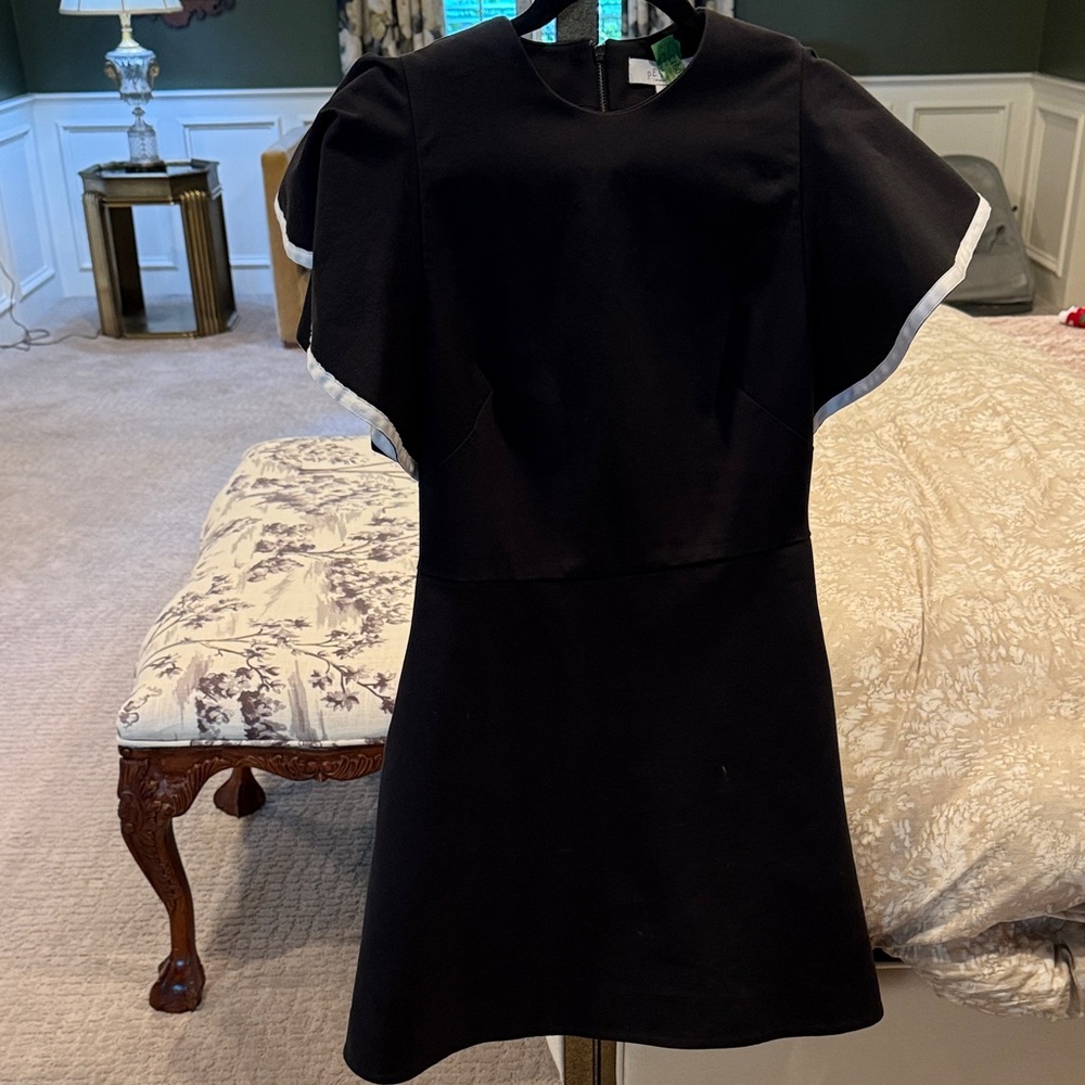Pearl by Lela Rose Black Mini Dress with White Accents